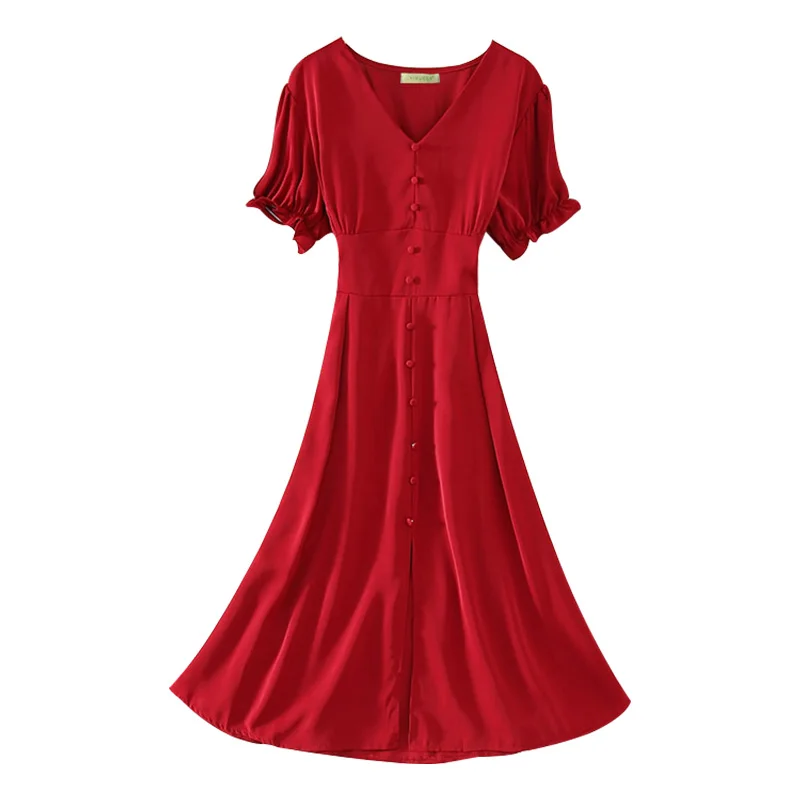 

Guilantu 2021 Women Summer Bohemian Boho Midi Dress Short Sleeve Single Breasted Chiffon Beach Dress Elegant Club Party Dresses