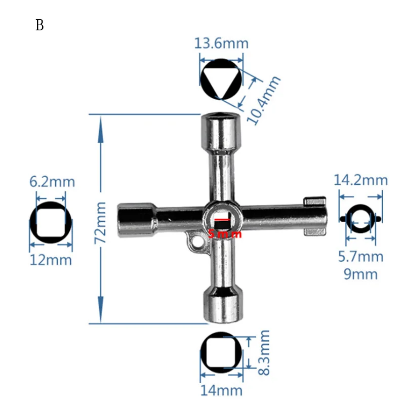 Многофункциональный 4 способа Универсальный треугольный ключ водопроводный
