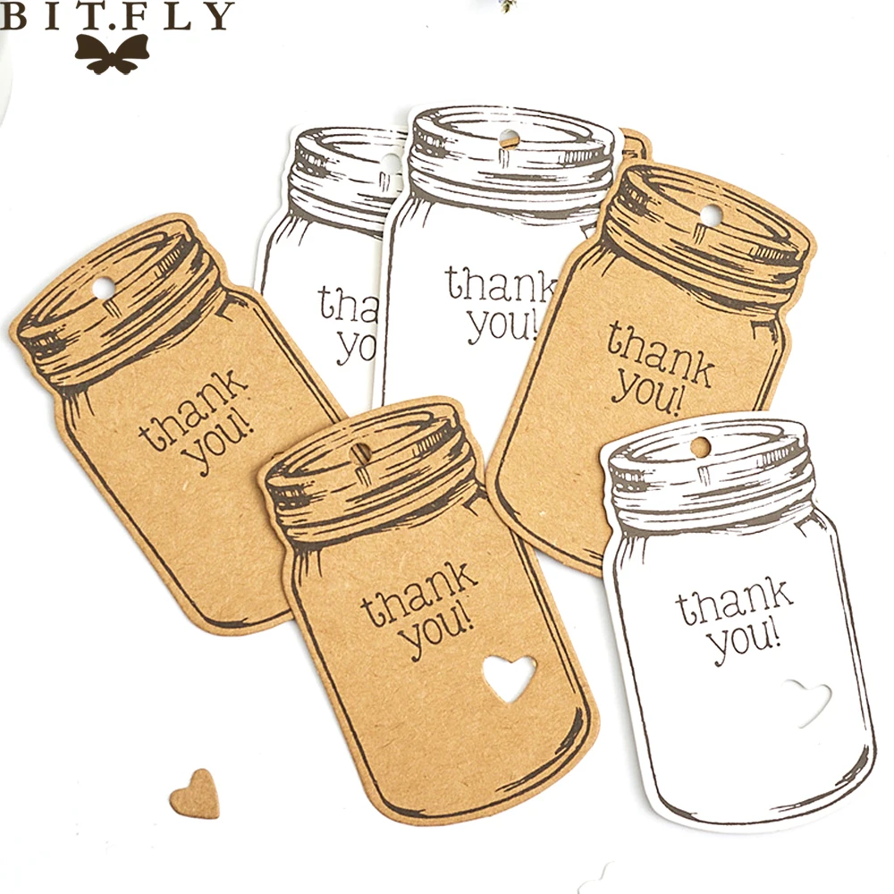 50 шт. крафт-бумага Дрифт бутылки форма метки ретро спасибо ярлыки ценники