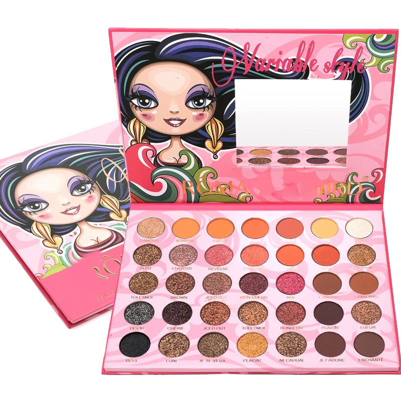 8034 Creamy Eyeshadow Palette 35 Colors Pressed Pigment Eye Shadow Palette Easy To Wear Glitter Shadows Eye Makeup Palette focallur - Цвет: 8034
