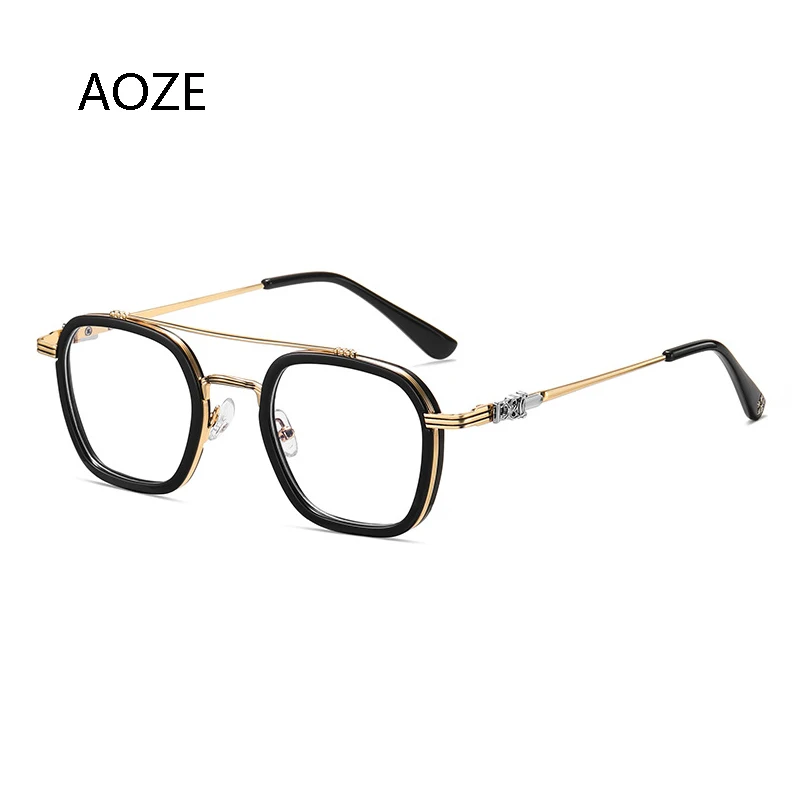 

Винтажные прозрачные квадратные очки AOZE 2021 для мужчин и женщин, прозрачные линзы, оправа для линз, унисекс, с синим антисветильник ковым пок...