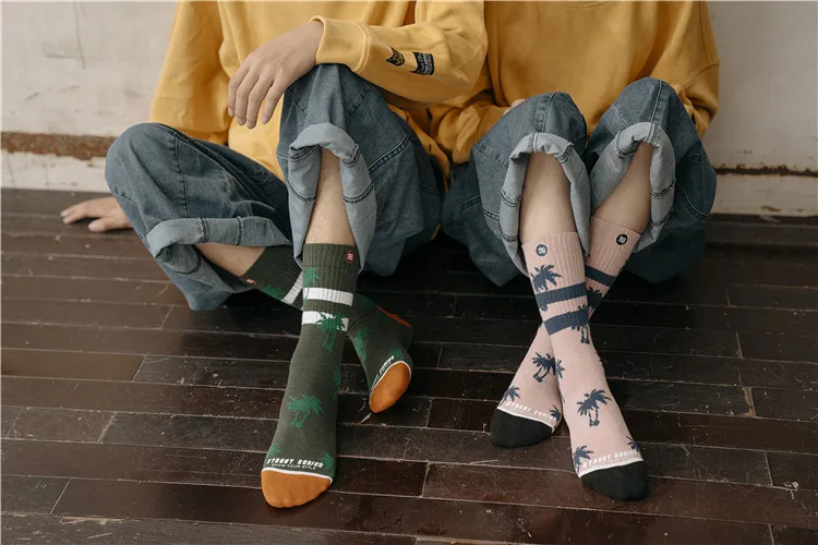 Модные мужские носки унисекс, 100 хлопок, Harajuku, цветные мужские носки, 1 пара, размер 35-43, уличная мода