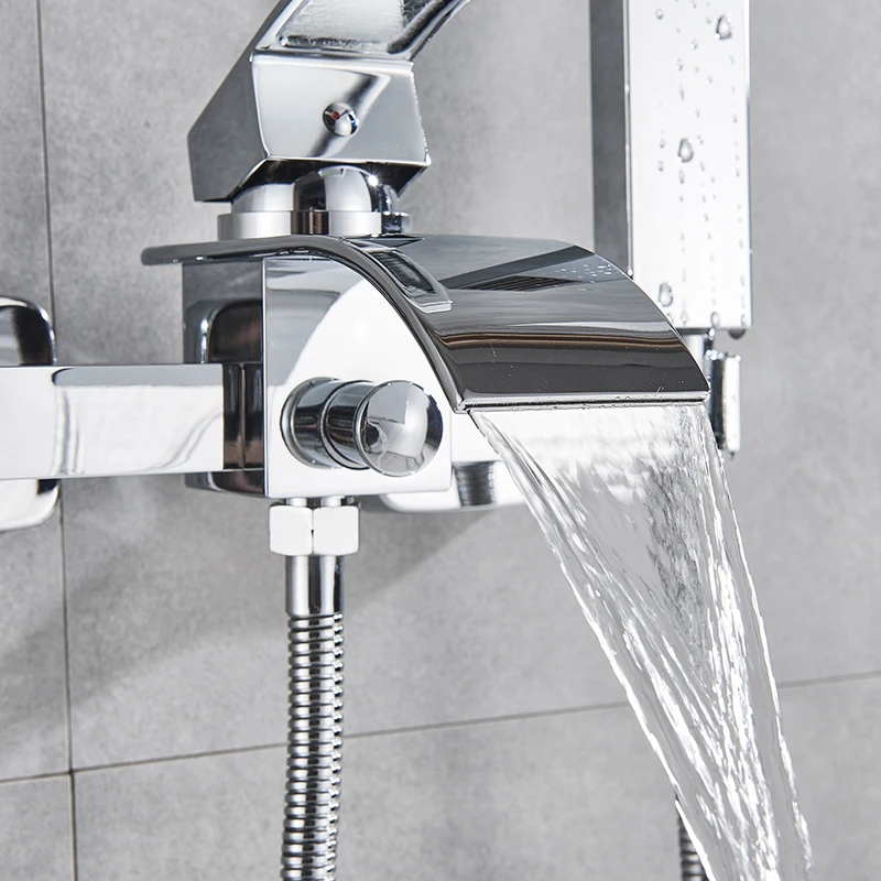 Uythner кран для ванной комнаты с Одной ручкой Водопад Носик Смеситель ручной душ