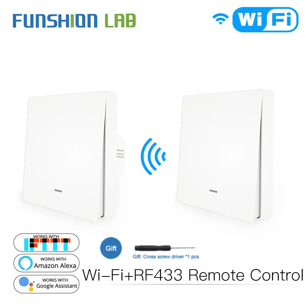 Wi-Fi умный кнопочный переключатель RF433 настенный панельный передатчик Комплект