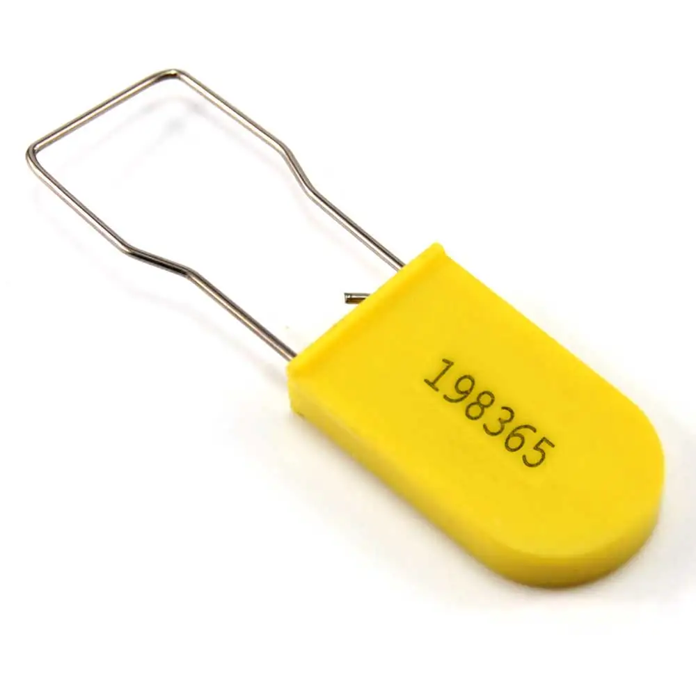 Yellow Пластиковый замок, металлическая проволока, замки с последовательным номером, стальной безопасный контейнер, уплотнения 100 шт./лот - Цвет: Yellow