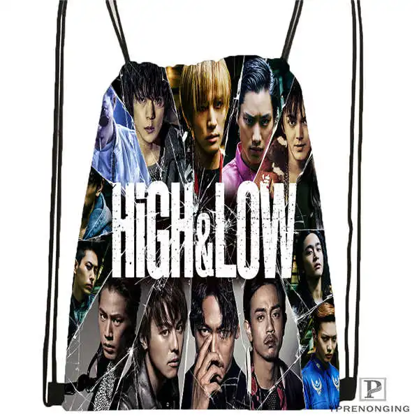 Drawstring Backpack Custom big bang(45) походная сумка на шнурке милый рюкзак для детей(черная спинка) 31x40 см#180612-03-big bang - Цвет: Drawstring Backpack