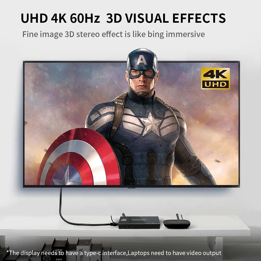 HDMI переключатель 4K 60 Гц UHD видео адаптер 4 в 1 выход сплиттер аудио экстрактор с