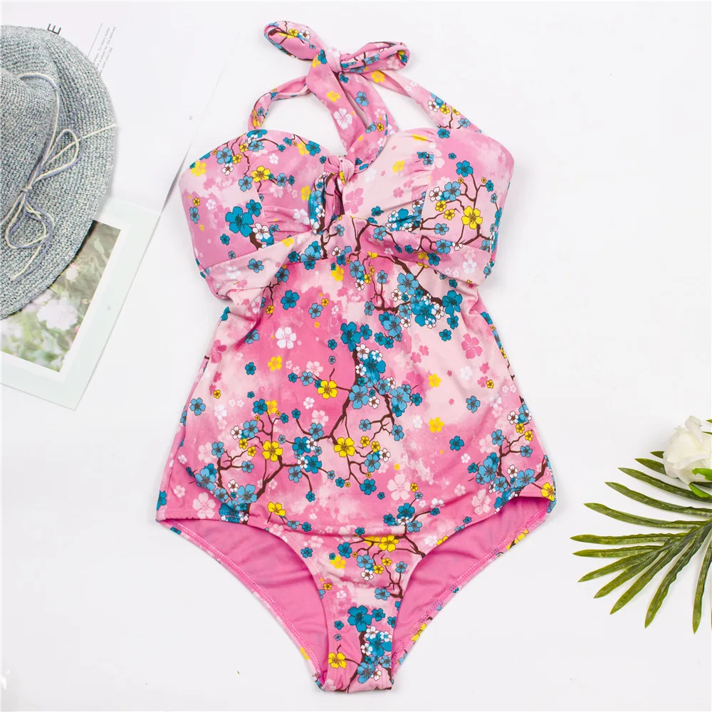 2020 сексуальный слитный купальник с принтом Женский бандажный женский Монокини