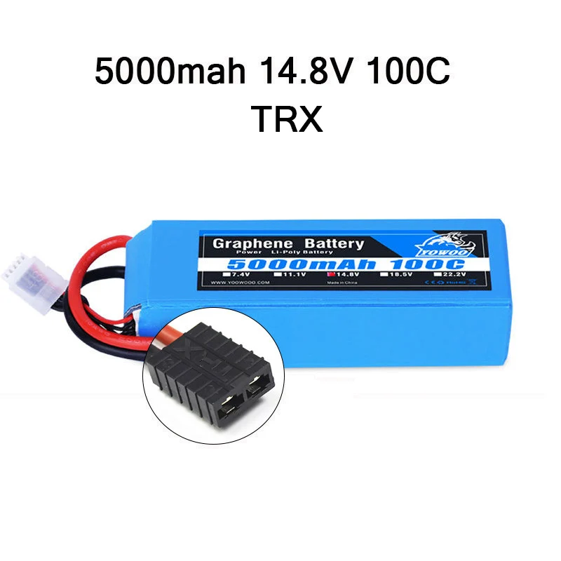 RC графеновая батарея Lipo 2S 7,4 V 3S 11,1 V 4S 14,8 5S 18,5 V 6S 22,2 V 5000mAh 100C XT60 XT90 для радиоуправляемого автомобиля вертолета - Цвет: 4S 5000mah 100C TRX