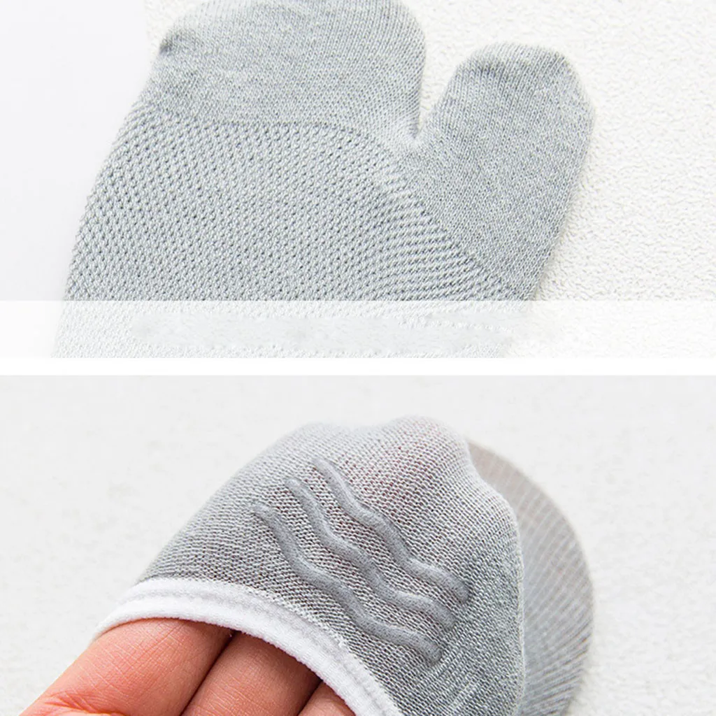 

1 Pair Men Women Summer Two-finger Socks Female Solid Color Toe Boat Sock Funny Invisible Anti-skid Breathable Ankle Socks