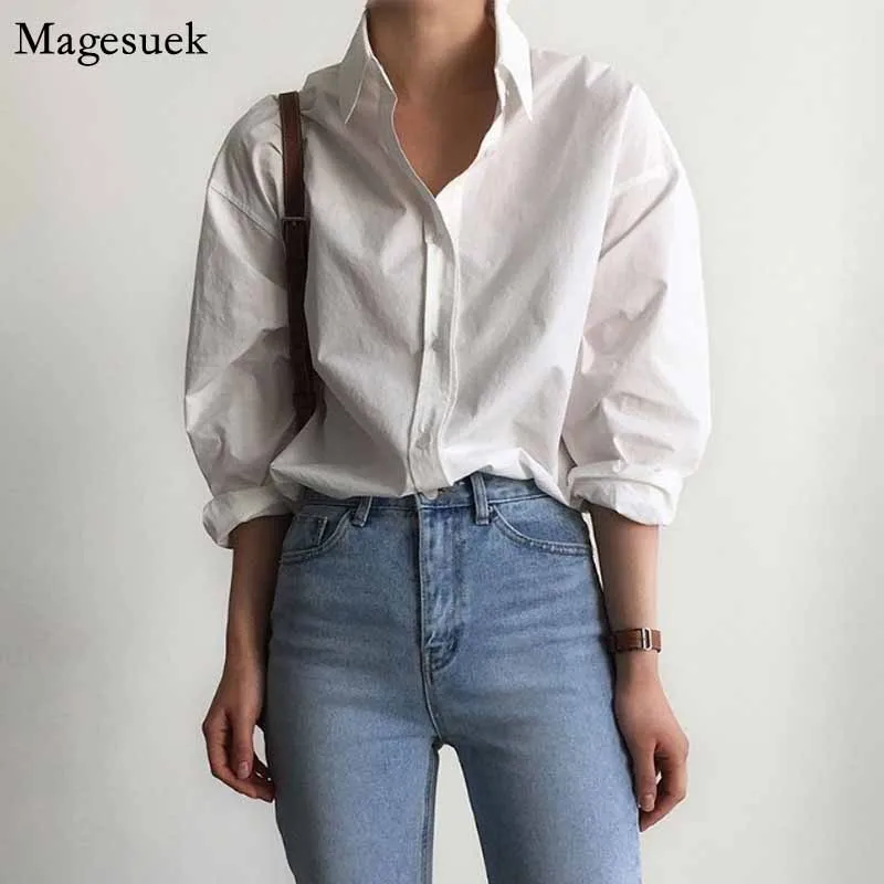 

Women's Shirt Classic Chiffon Blouse New Plus Size Loose Long Sleeve Shirts Female Simple Style Tops Clothes Lady Blusas 9700