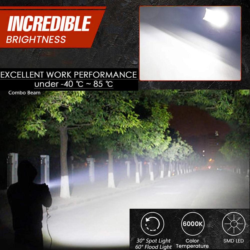

2pcs 7inch 120W Offroad Led Light Bar For Cars Combo Beams Off road SUV ATV Tractor Boat Trucks Excavator 12V 24V Work Lights