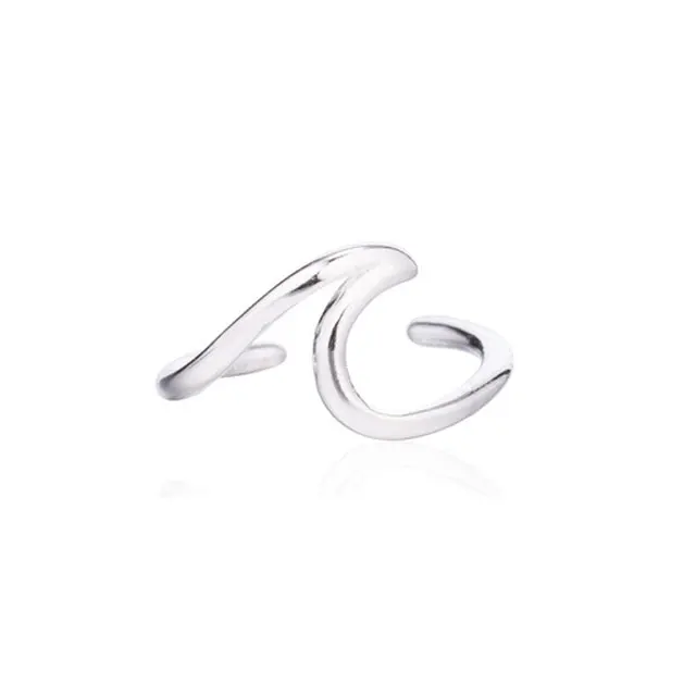 Silver-5 Серьги-гвоздики для женщин с серебряной волной и клипсами для ушей в богемном стиле - Окраска металла: Silver-5