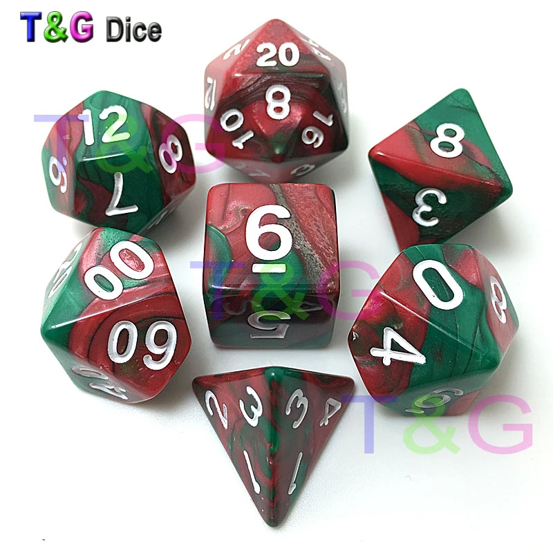 Новые небулярные удивительные крутые кости набор D4 D6 D8 D10 D12 D20 Цифровые 7 цветов