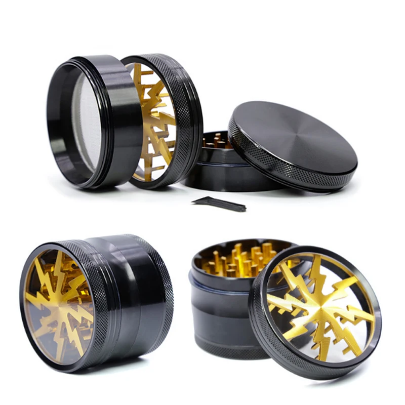 

1Pcs Lightning Shape Grinder 63mm Tobacco Crusher Smoke Herbal Herb Grinders Smoking Cigarette weed accessories cigarrillo