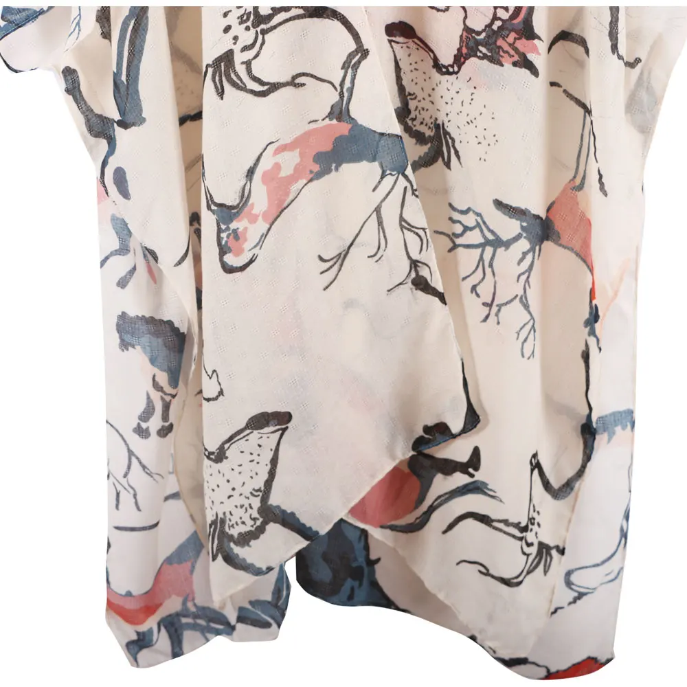 Летний Пляжный шарф с кисточками и принтом шаль пончо солнцезащитный для женщин