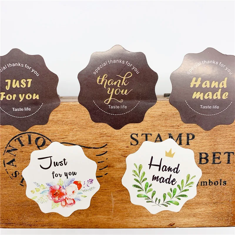 100 шт. Цветочная форма триколор Стикеры только для вас спасибо ручная работа