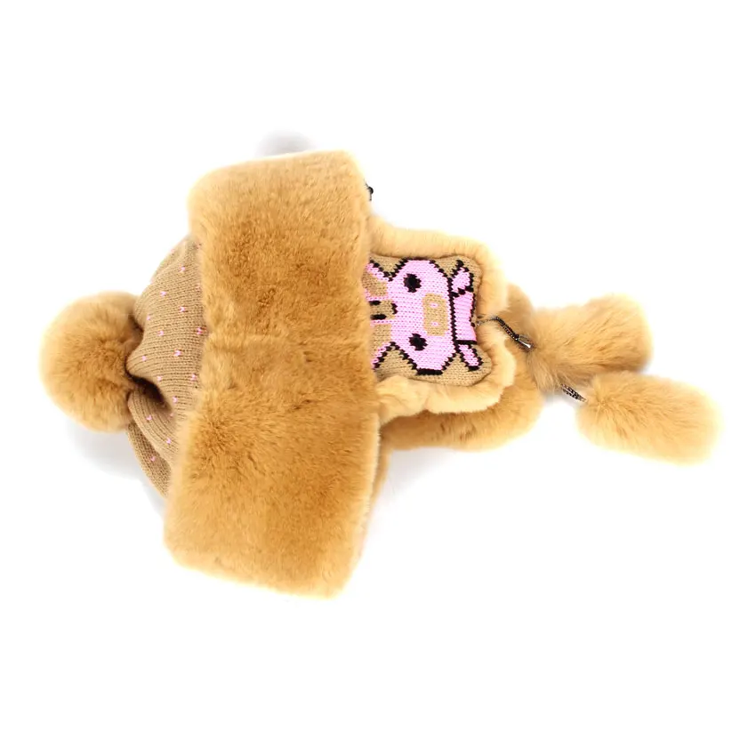 

ICYMI Winter Real Full Pelt Rex Rabbit Fur Bomber Hats Children Kids boys girls warm fur Bomber Cap Cute Earmuff Hats Caps