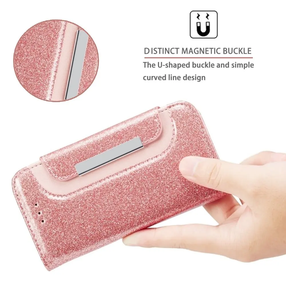 LCHULLE Case for Samsung S8 S9 Plus A5 A3 2017 S7 Edge Leather Glitter Wallet Card Slots Flip Holder Phone Back Cover Coque | Мобильные