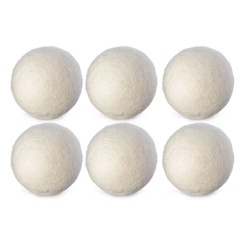 

6PCS/SET Natural Reusable Laundry Clean Ball Practical Home Wool Dryer Balls Laundry Softener Alternative Accessories
