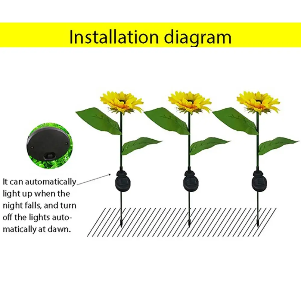 

Solar Waterproof Garden Solar Landscape Lights Solar Sunflower Light Energy Saving Eco-Friendly Solar Lawn Lamp Beautiful IP66