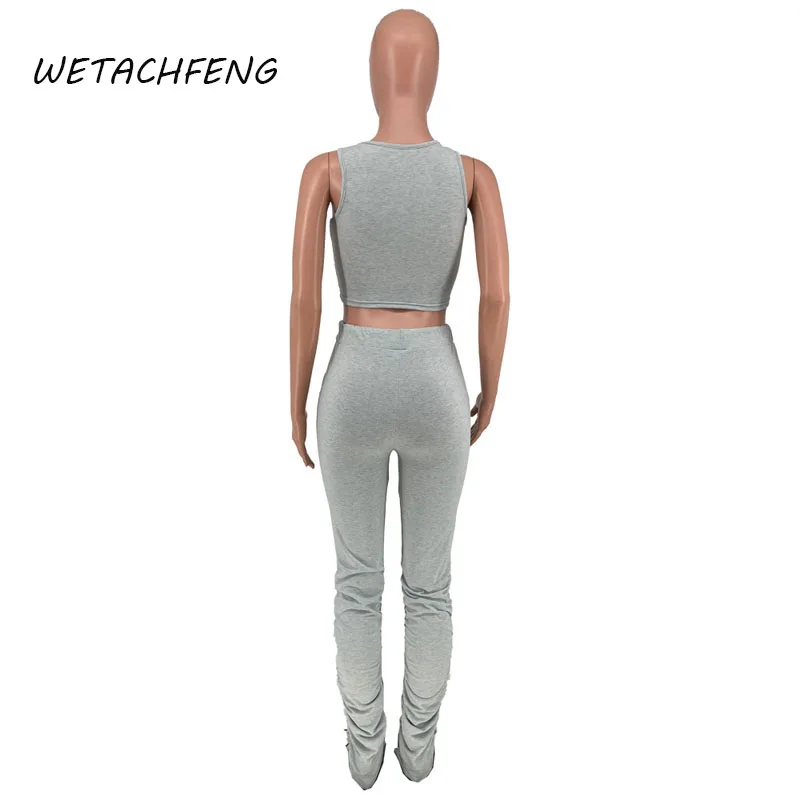 2021 костюм для женщин укороченный подходящий Топ сложены и штаны комплект из 2