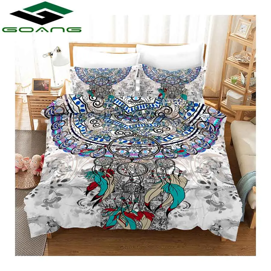 Белый GOANG простыня пододеяльник и наволочка 3d цифровая печать boho Роскошные наборы постельных принадлежностей домашний текстиль Лидер продаж - Цвет: Белый