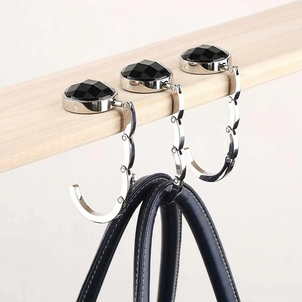 2 шт. портативный складной круглый кошелек из сплава с кристаллами сумка