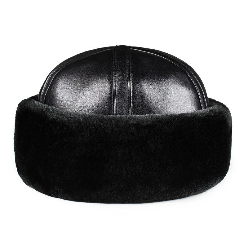 Новинка 2019 шапки бини из натуральной овчины для мужчин и женщин черные теплые