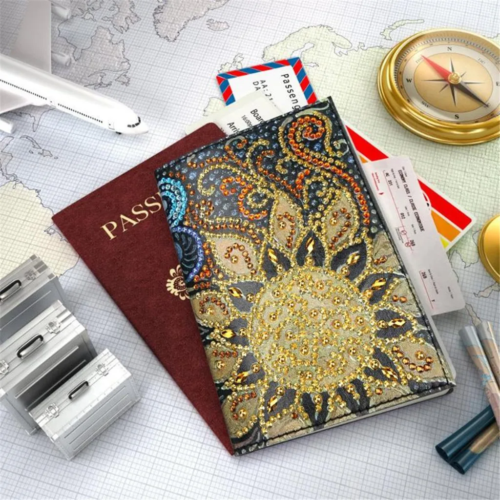 Алмазный Обложка на паспорт DIY алмазная живопись особой формы кожаный защитный