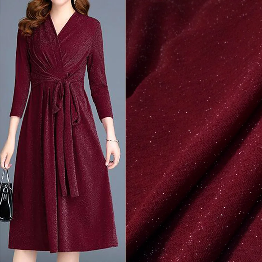 

shimmer fabric spandex metallic polyester party dress qualified dropping material shiny fabric 1 yard