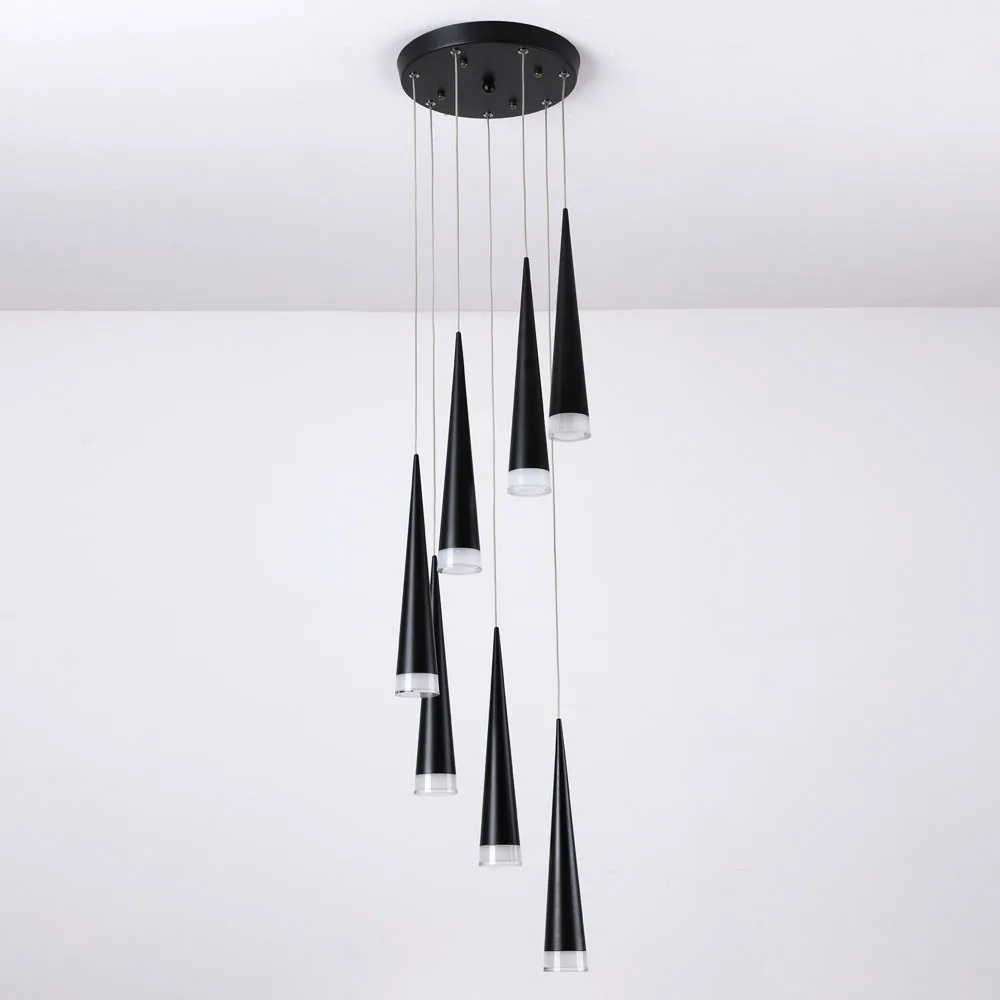 

LED Stair Pendant Lights Modren Villa Indoor Lighting Hanglamp Shop Window Pendant Lamps 3/5/7/10/12/15 Heads Lamparas Luminaria