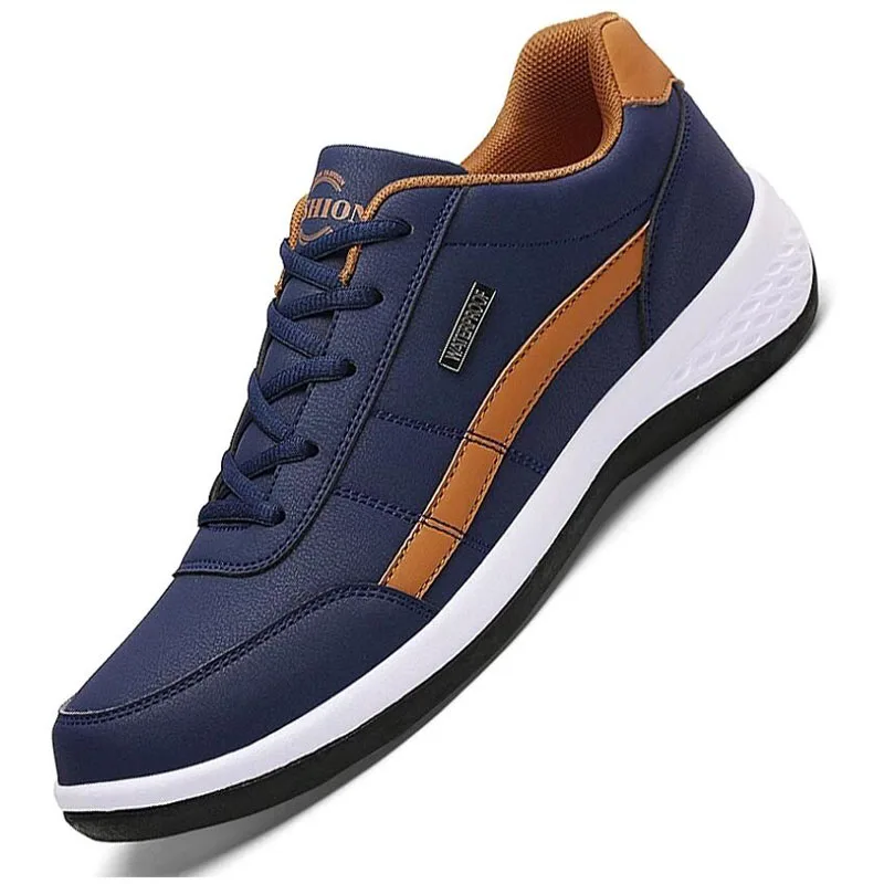 

Leather Men Shoes Sneakers Trend Casual Shoe Italian Breathable Leisure Male Sneakers Non-slip Footwear Men Vulcanized Shoes