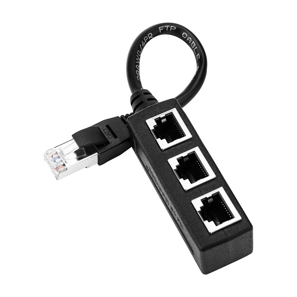 Разветвитель Кабеля Ethernet Rj45 адаптер с 1 штекера на 2/3 гнезда порт Lan сетевой
