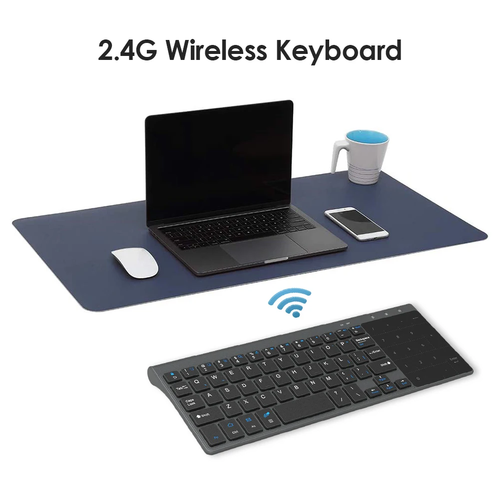 

2.4GHz USB Receiver Ultrathin Wireless Keyboard w/ Touch Numeric Pad for PC