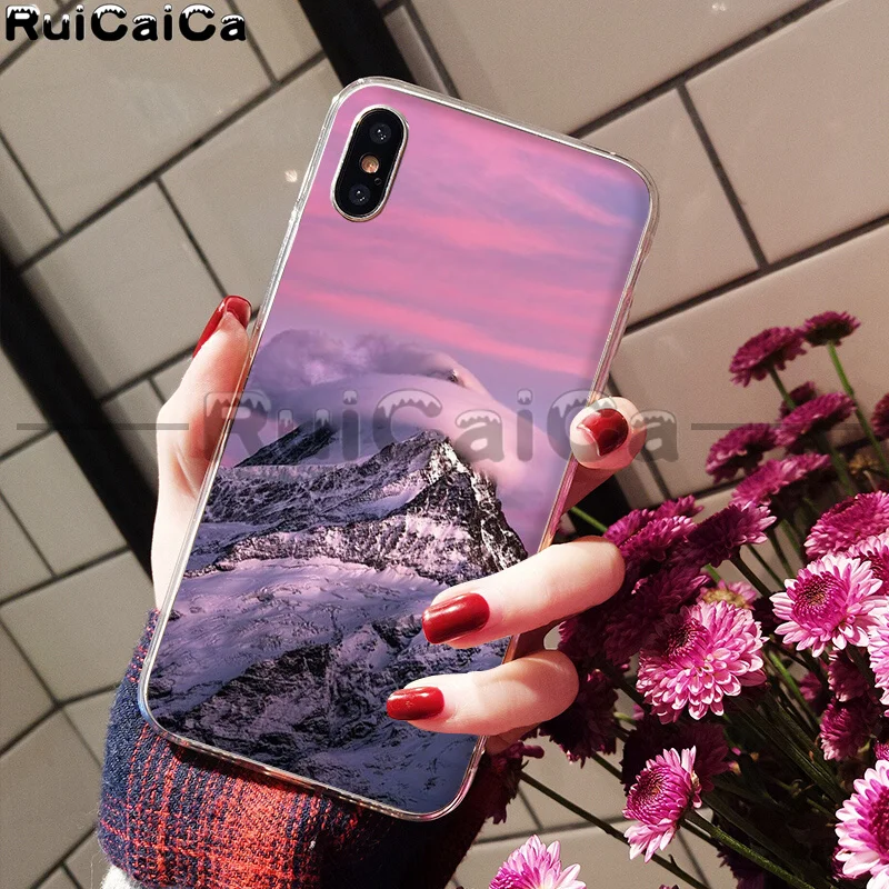 RuiCaiCa зимний Снежный горный Sceneary Мягкий ТПУ чехол для телефона Apple iPhone 8 7 6 6S Plus X XS MAX 5 5S SE XR сотовые телефоны