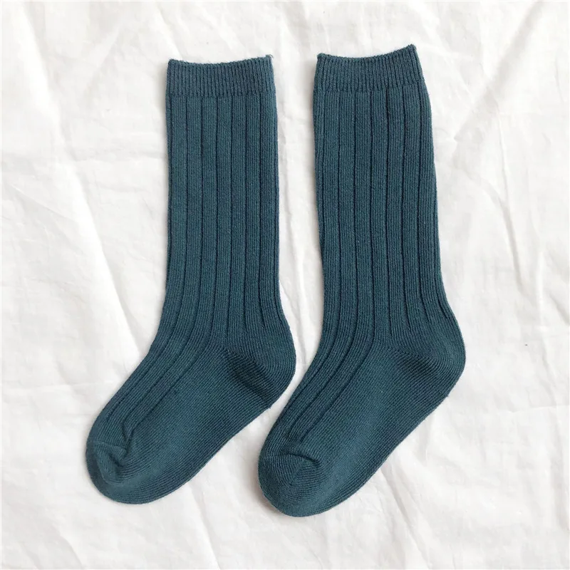 Calcetines holgados de algod&oacute;n para ni&ntilde;os y ni&ntilde;as, medias lisas de tubo, estilo Harajuku, Vintage, Retro, Casual, Color bonito-3