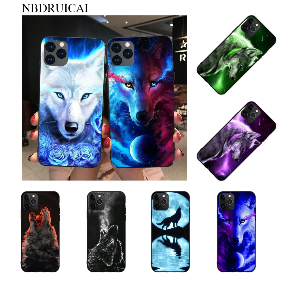 

NBDRUICAI Colorful wolf art Hot Phone Case for iPhone 11 pro XS MAX 8 7 6 6S Plus X 5S SE XR case