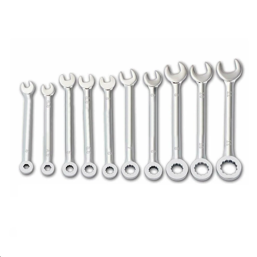 

10pcs Combination Spanner Set Small Wrench Metric / SAE Imperial Portable Tool Mini Wrench