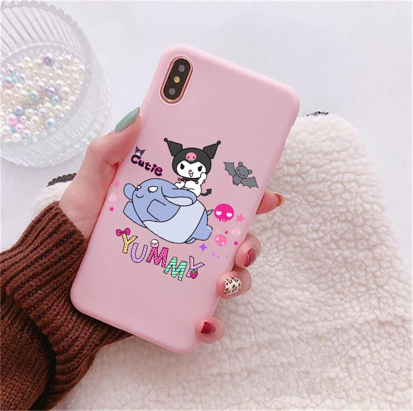 

Cute Kuromis Pink TPU Soft Silicone Phone Case for iPhone 12pro 11Pro max 8 7 plus SE2020 XR XS MAX 12mini 12 cover Coque