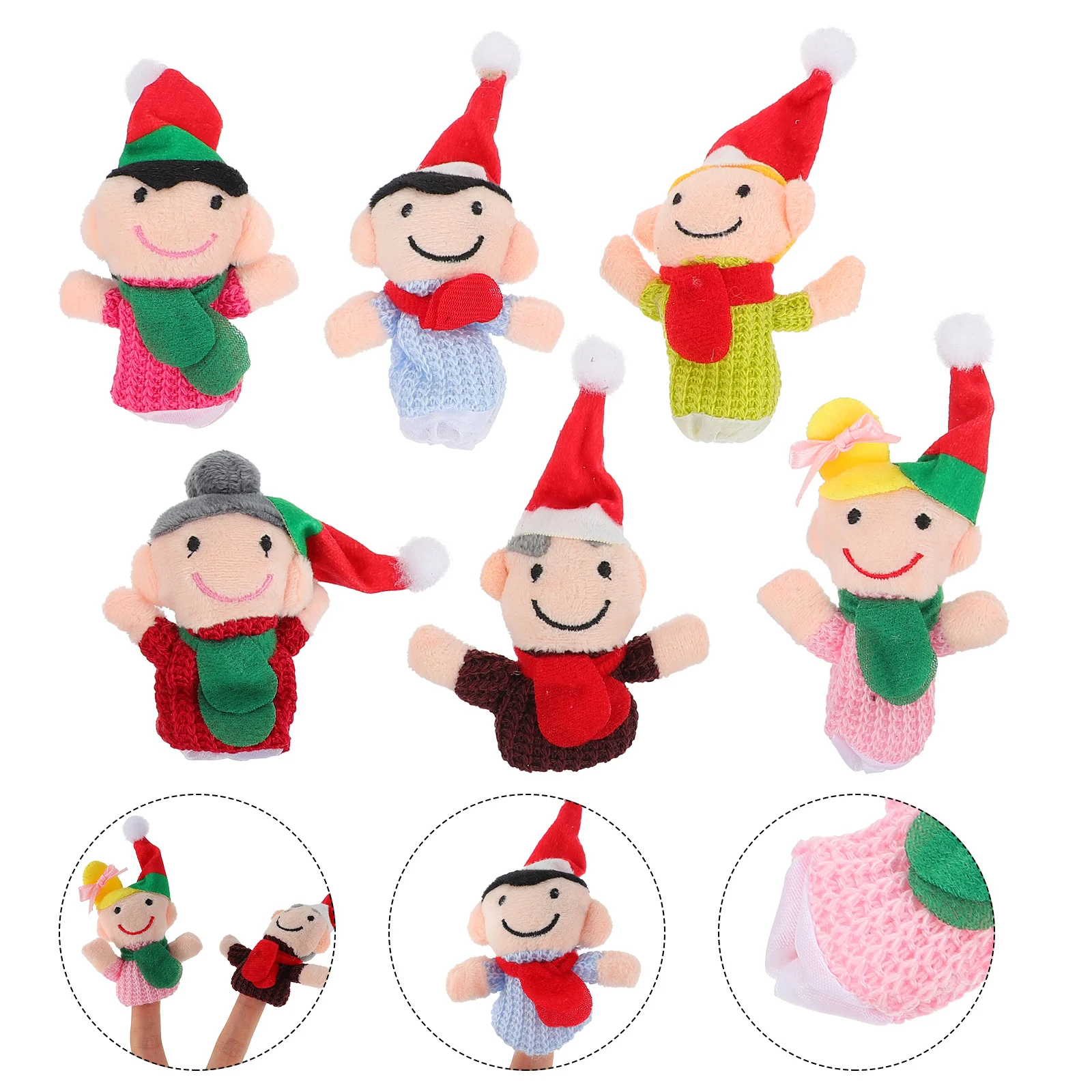 

6 шт. различные Семейные куклы на палец, детская история, время, Семейные Игрушки для малышей