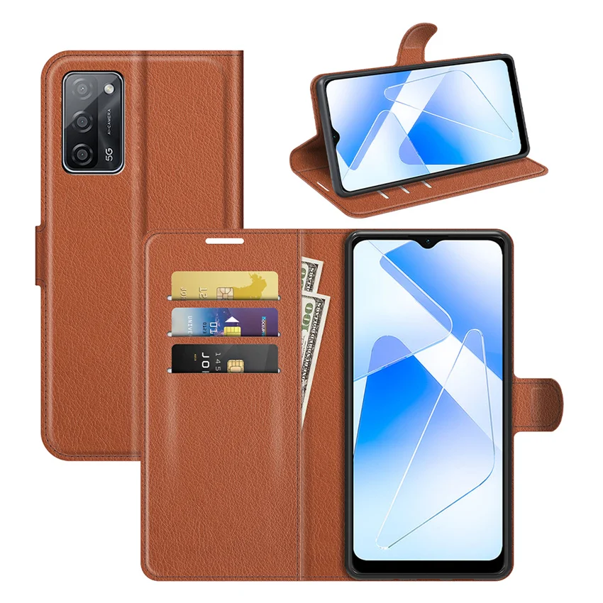 

For OPPO A55 5G Case Flip Cases For OPPO A55 5G High Quality Leather Stand Cover With Card Holder For OPPO A55 5G