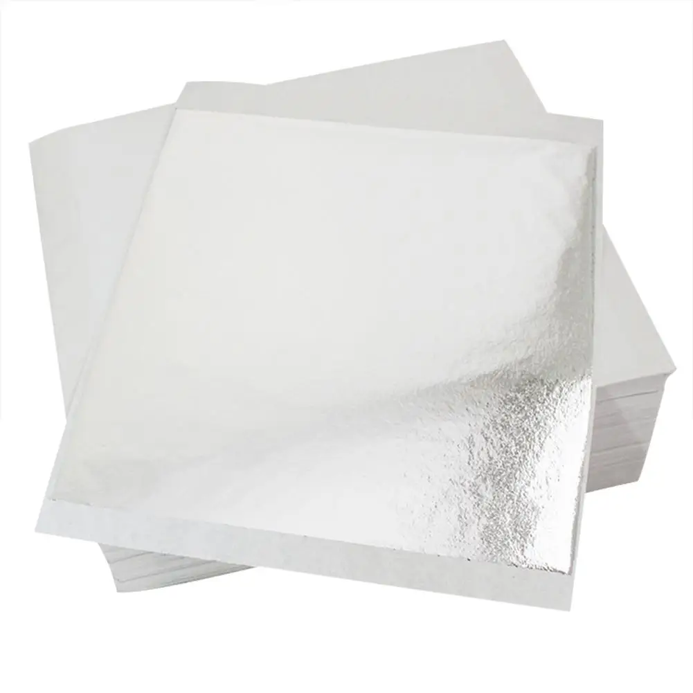 100 Pcs / Opp Bag DIY Crafts Taiwan Gold Paste Foil Decoration Furniture Home Decor Wallpaper Silver | Дом и сад