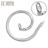 doteffil 925 sterling silver 4mm snake chain bracelet for woman men charm gift party wedding engagement fashion jewelry