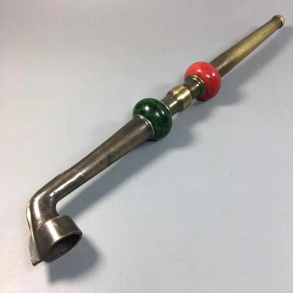 

Collection Elaborate Chinese auspicious Fengshui old Copper Smoking Bag Pot