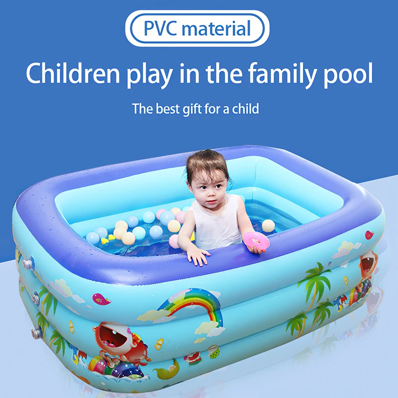 

Swimming Pool Family Summer Outdoor Backyard Inflatable Pool Cartoon Cute Interesting Three Layers Air Tub Thickening Inflatable