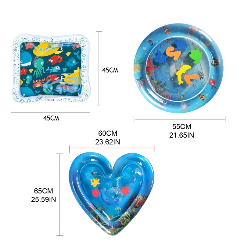 

17/21/25inch Baby Water Mat Garden Water Pad Circle Square Heart Swimming Pool Babys Party Favor Sets Outdoor Games