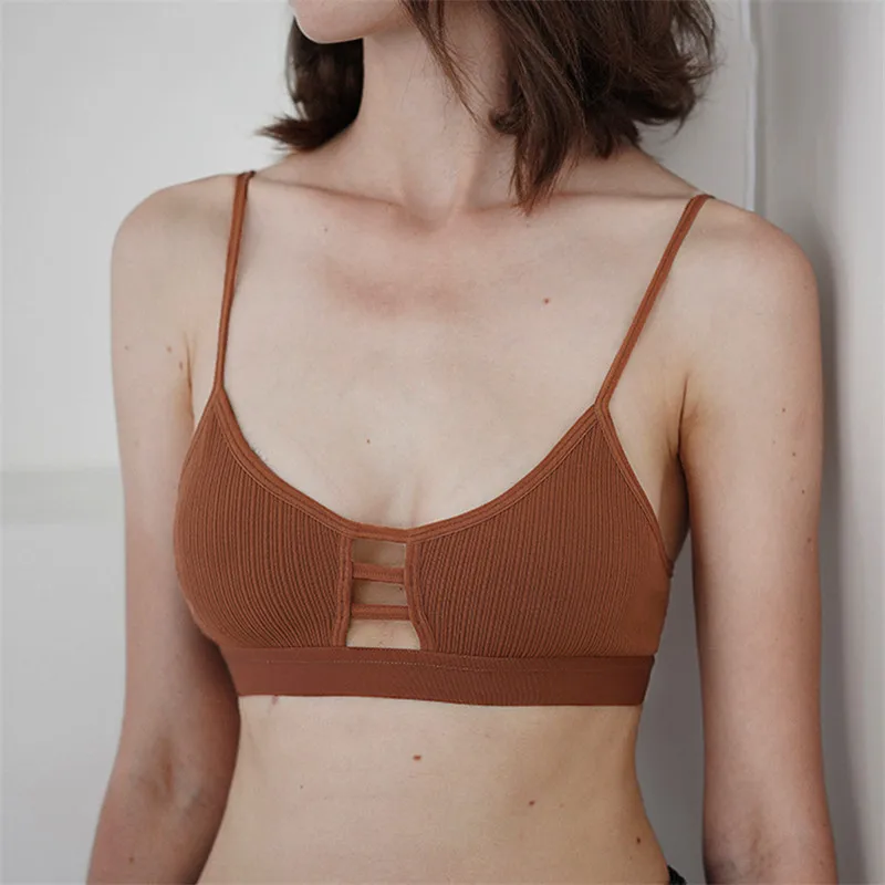 Style 4 Caramel Мягкий бюстгальтер без косточек с глубоким v-образным вырезом, кружевной бюстгальтер для женщин, модный бюстгальтер без косточек, 3 цвета, летний укороченный топ для девочек, нижнее белье с открытой спиной, свободный размер - Цвет: Style 4 Caramel