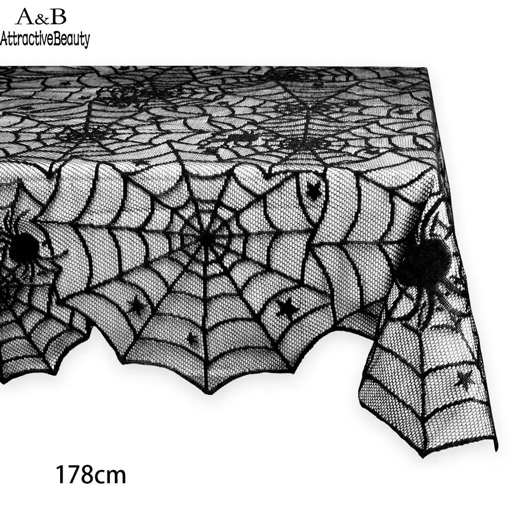 Хэллоуин Кружева паук веб летучая мышь призрак Праздничная скатерть как на
