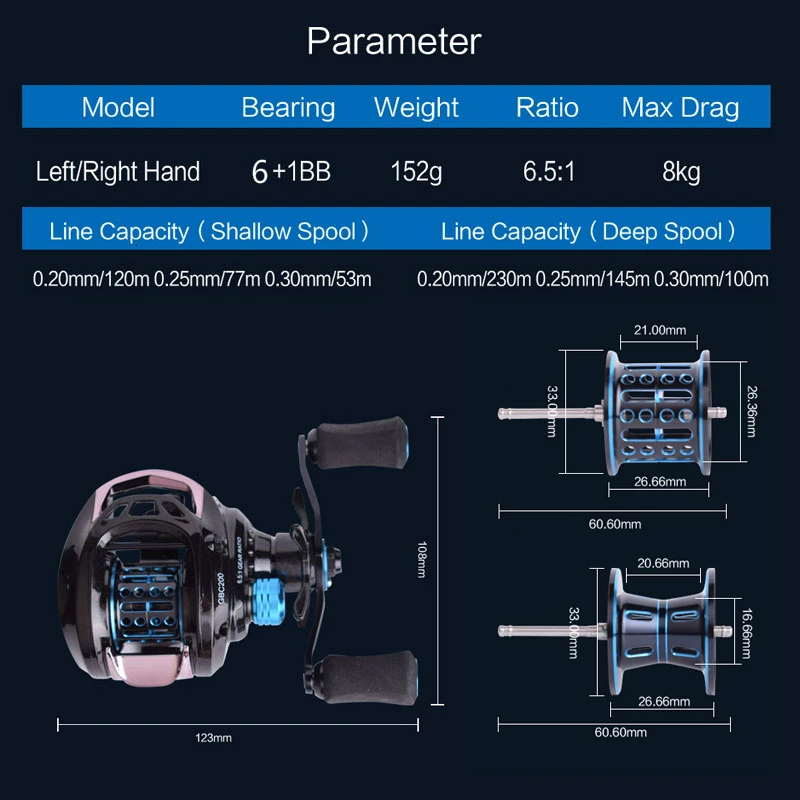Mavllos Pioneer 152g BFS катушка для рыбалки Левая Правая Рука 2 металлическая 6 5: 1